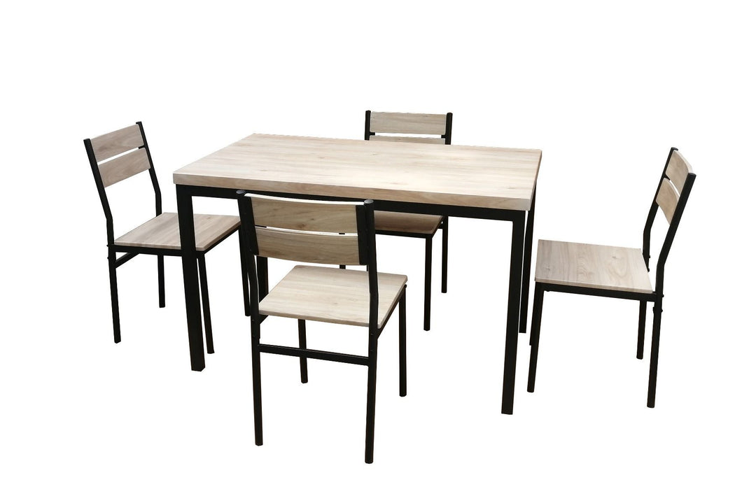 2BM - Ensemble table + 4 chaises 471 - Chêne clair/Noir - 120x76x70cm