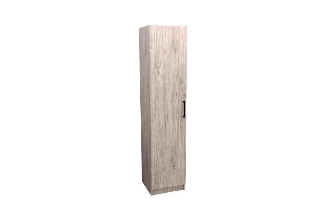 TYC – Armoire - placard de rangement Elmo - 1 porte battante - Chêne Gris - 40x180x40cm