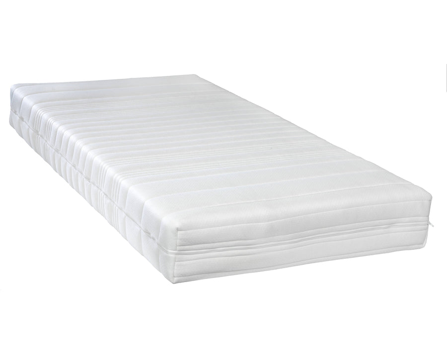 Image of DVT - Matras MA22 - Polyether/Ecolatex - 90/140/160x22x200cm. Tijk : Dubbeldoek bestikt met anti-allergische polyester<br>Kern : polyetherschuim 30 kg/m3 + ECO...