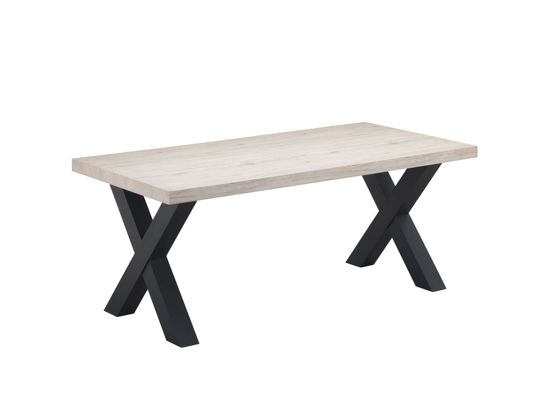 Image of Eettafel Ontario - Natuurlijke eik - Twee afmetingen - 190/220x76x95cm. Dankzij het 3D natural oak dekor en de black line accenten kiest u voor <br>het mooiste tafel onl...