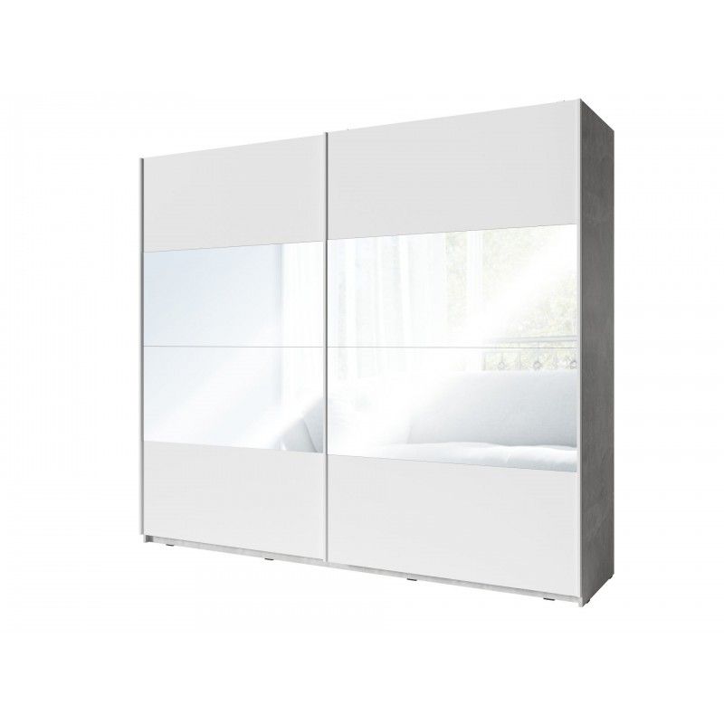 Image of MLM - Kleerkast Dakota - 2 schuifdeuren - Wit - 250x218x66cm. U kiest voor een smaakvolle kleerkast met moderne uitstraling. De lichte kleuren in deze kast met...