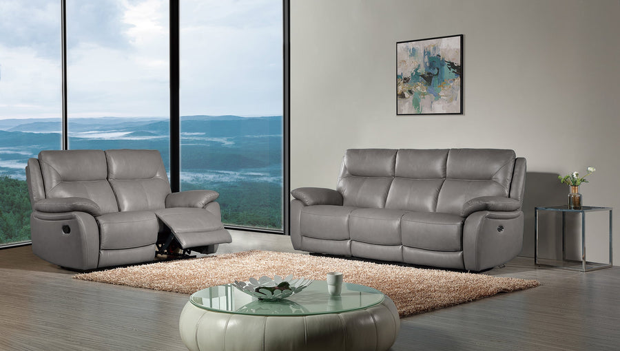 Image of 2BM - Salon Manerba - 3+2-zit - 2 relaxen - Leder - Taupe - 157/215x95x90cm. Deze comfortabele zetel bevat 2 relaxen in de 3-zit, de 2-zit heeft geen relaxen (anders dan foto...