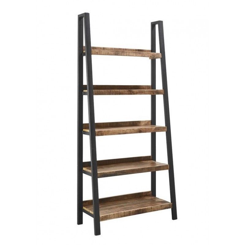 Image of IDE - Boekenrek Trapeze Sohoto - Massief - Mangohout - 90x200x40cm. <div class="product-description" id="product-description-short-2509">
<ul>
<li>5 planken</li>
<li>ha...