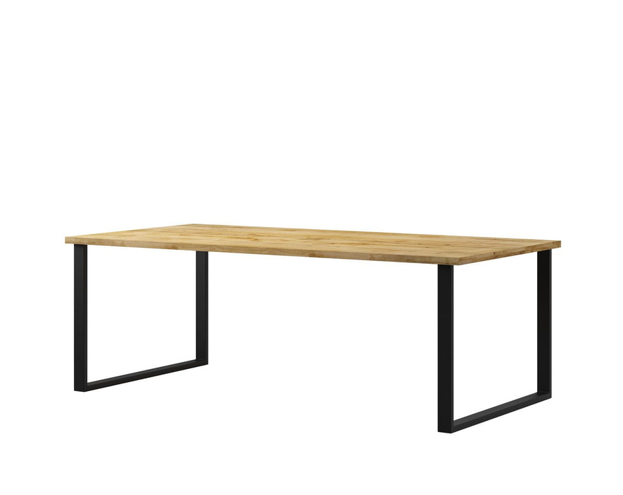 Image of HM - Eettafel Halle - Eik/Zwart - 200x76x100cm. Belga Meubelen stelt u deze luxe eetkamer van het jaar , een gezellige tafel die ideaal is voor j...