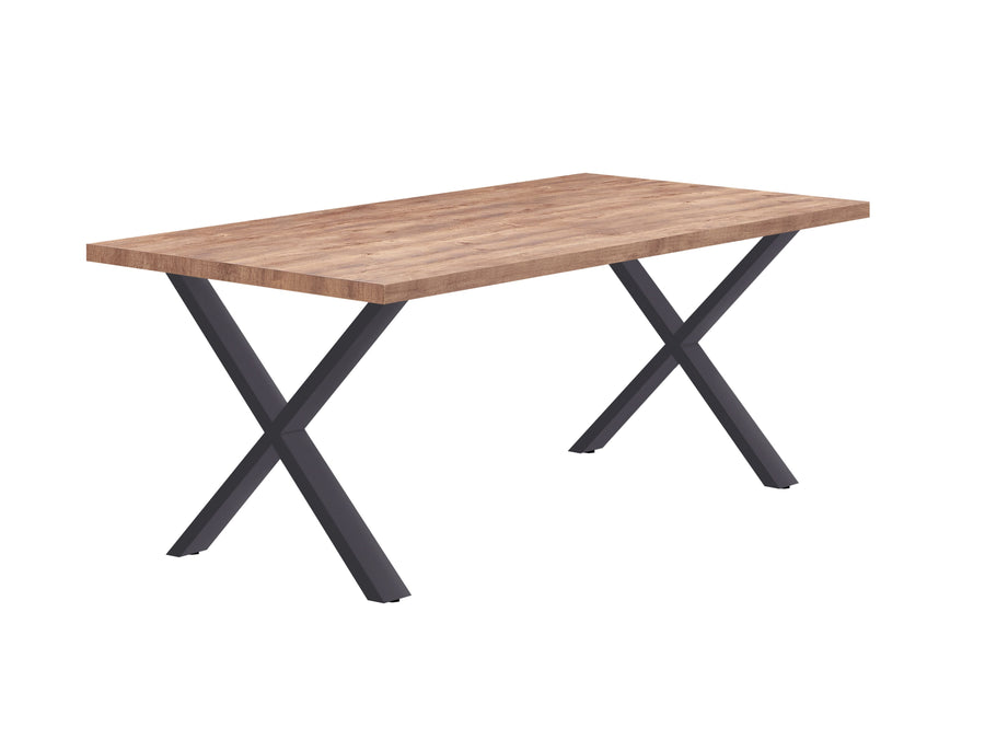 Image of Eettafel Ottawa - X-poten - Donkere Eik/Zwart - 190x76x95cm. Mooie tafel in warm houtdecor zal je ruimte...