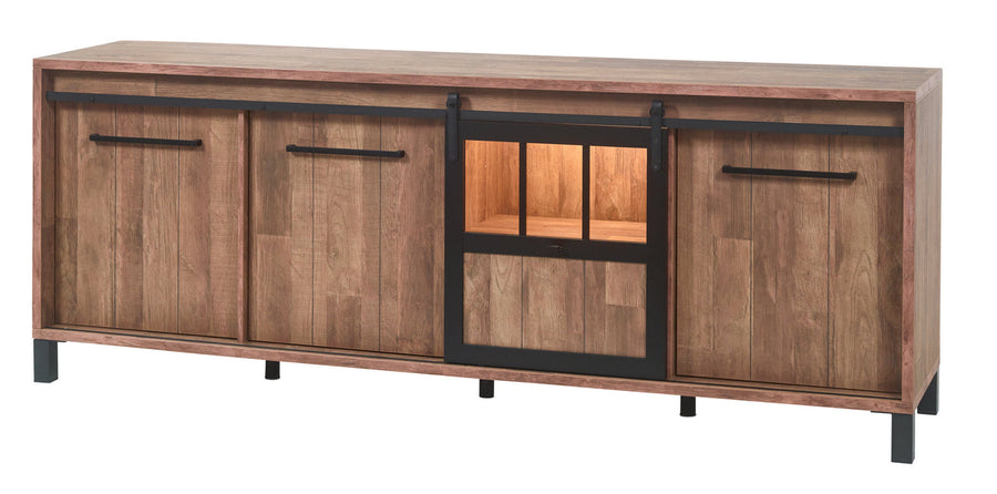 Meubar - Dressoir Alcatraz - DR6 - K671 - Old teak/Matt black  - 238x90x50cm