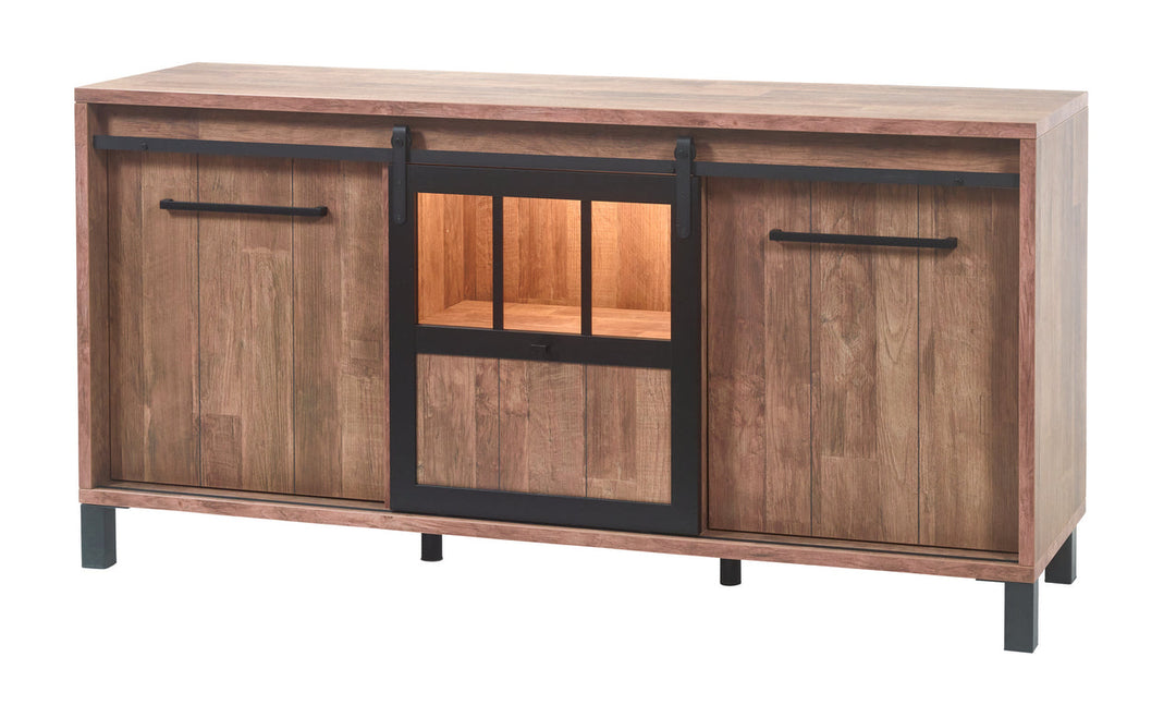 Meubar - Dressoir Alcatraz - DR8 - K671 - Old teak/Matt black  - 179x90x50cm