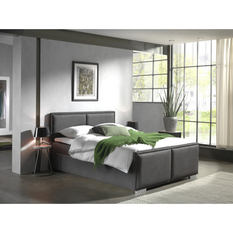 2BM - Boxspring  Amsterdam - Espace de rangement - Anthracite - Tissu - 140x110x200cm