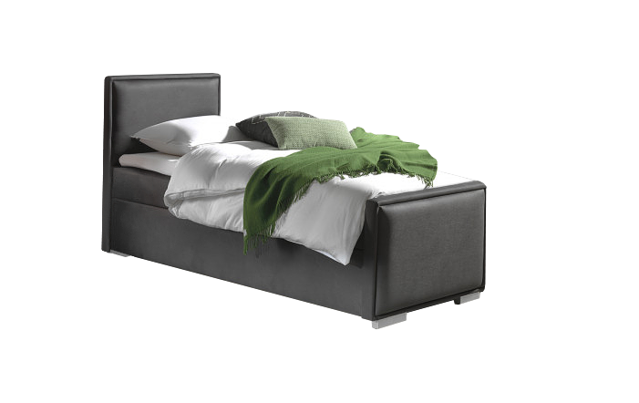 2BM - Boxspring Amsterdam - Espace de rangement - Anthracite - Tissu - 90x110x200cm