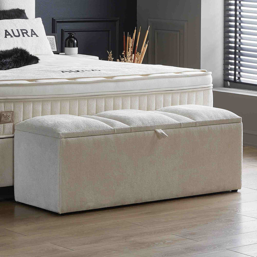 BSP - Opbergbank Alana  - Stof Beige - 140x65x50cm