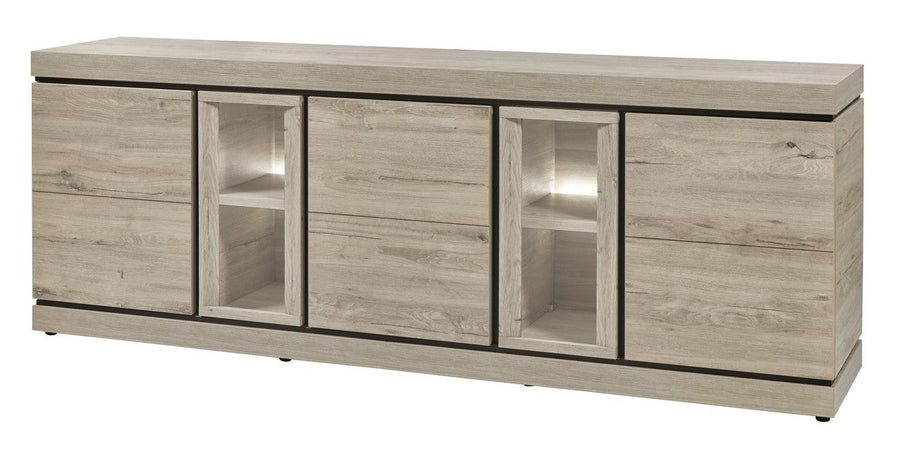 Evan - Dressoir Belluno - DR1 - K541 - Millenium eik licht grijs/Zwart - 250x90x50cm