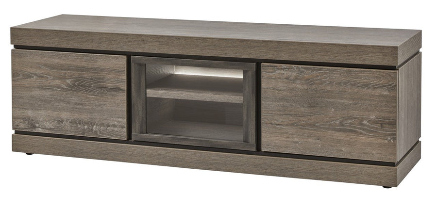 Evan - TV-Meubel Belluno - TV2 - K538 - Millenium eik donker bruin/Imitatie staal - 177x59x50cm