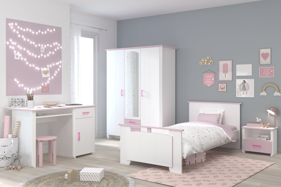 PST – Chambre enfant Biotiful – Lit + Armoire + Table de chevet