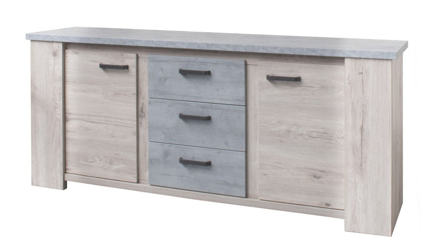 Meubar - Dressoir Courtrai  - DR8 - K540B - Millenium eik licht grijs  - 206x86x50cm