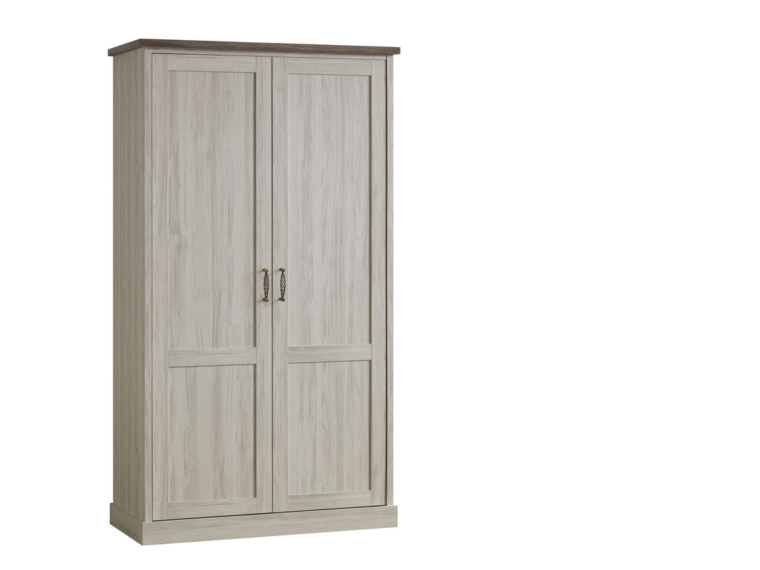 TCY Armoire Orlando - 2 portes battantes - Chêne clair - Dessus marron 118x58x214cm