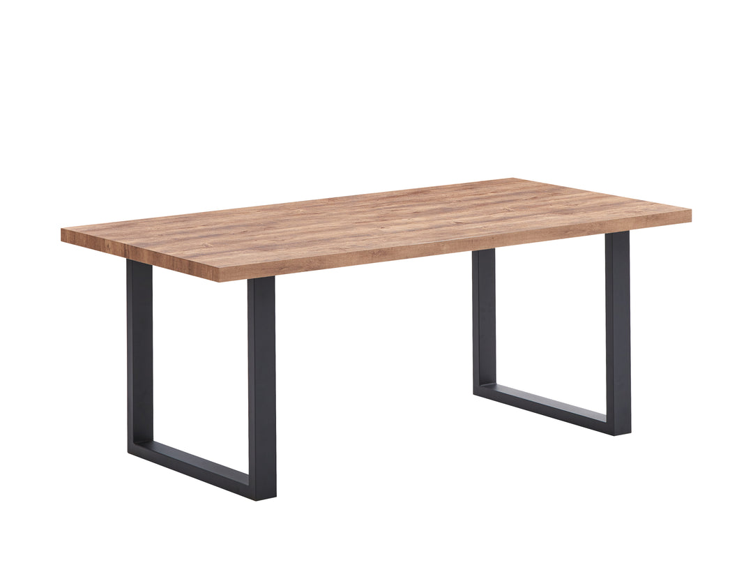 TYC - Table à manger Orly - Chêne Industriel - Pieds en U - 2 tailles - 190/220x76x95cm