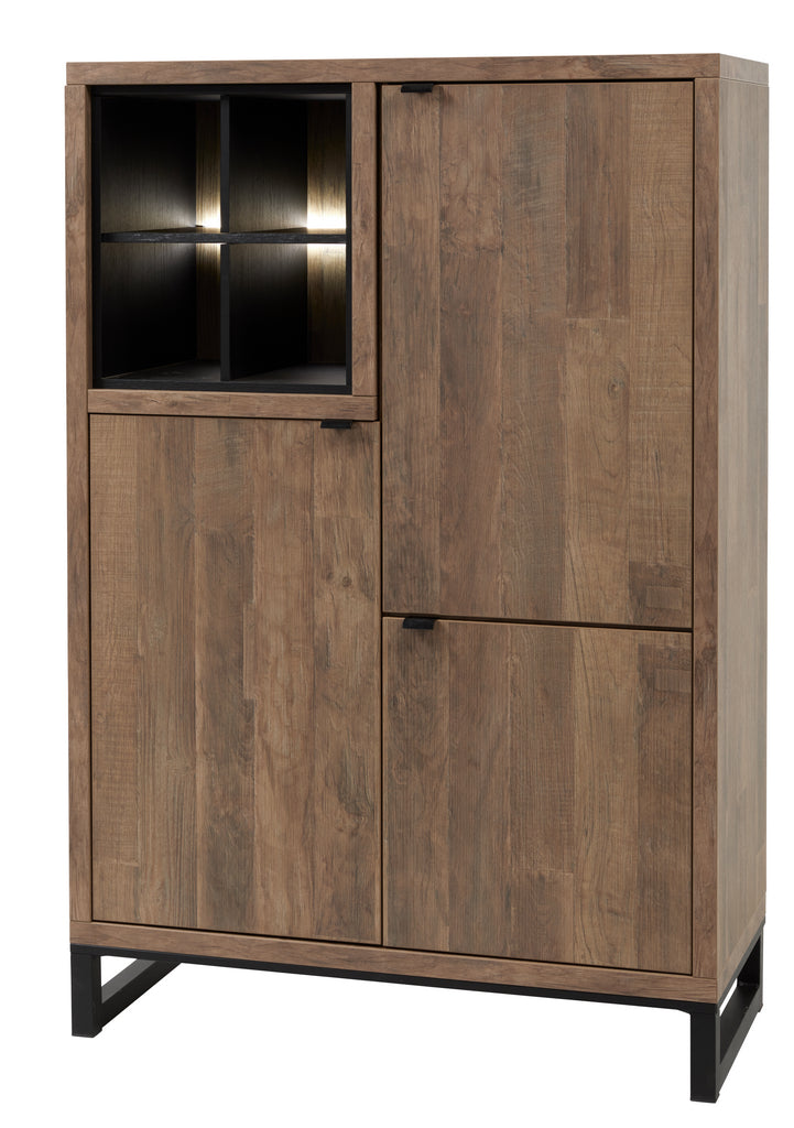 Meubar - Vitrine  Jaipur  - BAR6 - K671 - Old teak/Matt black  - 108x162x50cm