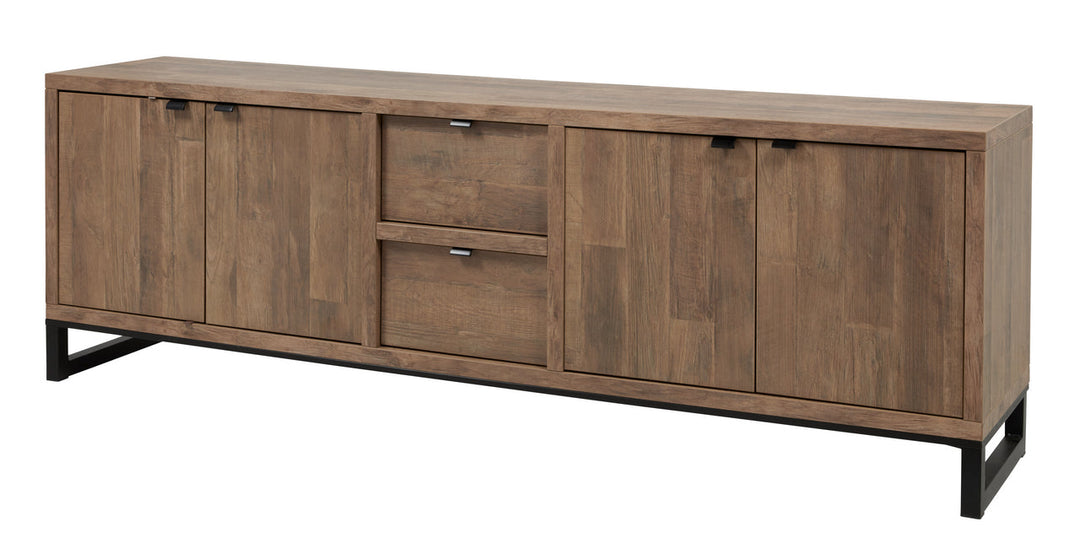 Meubar - Dressoir Jaipur  - DR6 - K671 - Old teak/Matt black  - 232x77x50cm