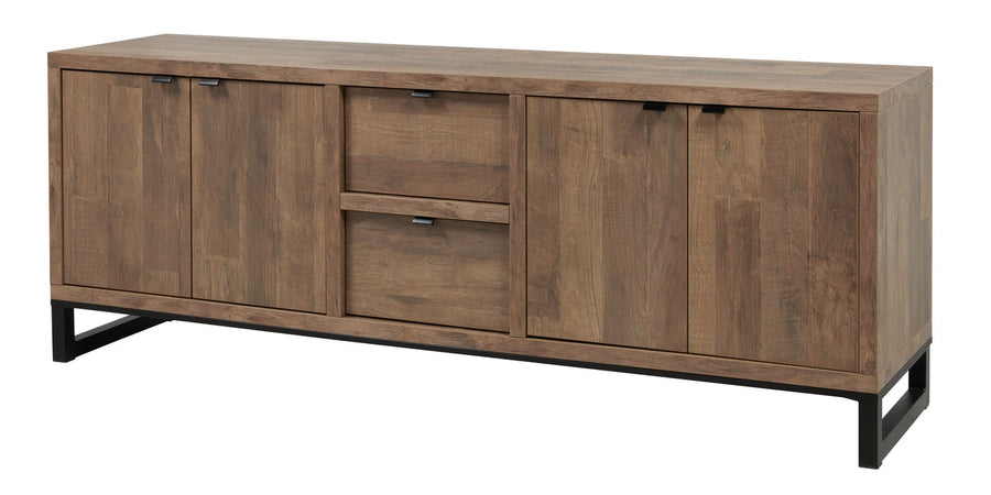 Meubar - Dressoir Jaipur  - DR7 - K671 - Old teak/Matt black  - 208x77x50cm