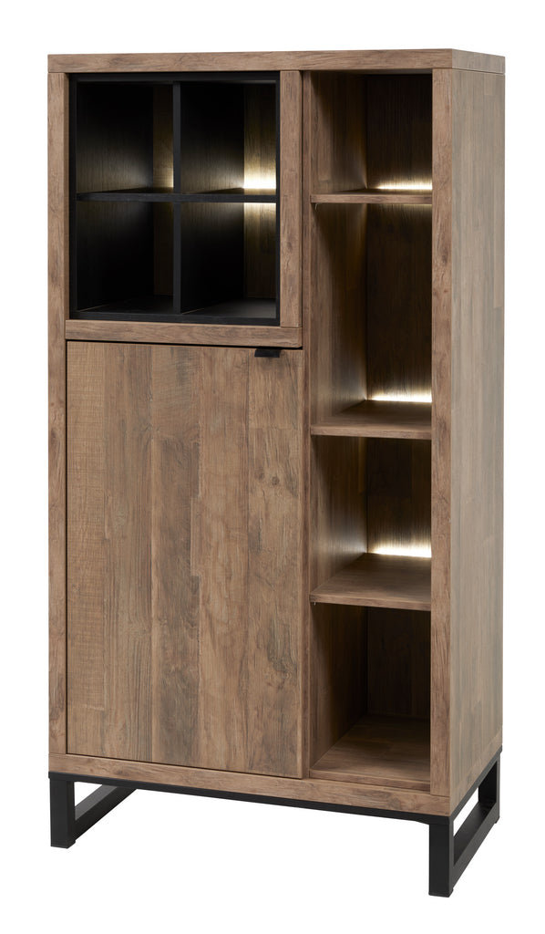 Meubar - Kolomkast  Jaipur  - KB6L - K671 - Old teak/Matt black  - 834x162x50cm