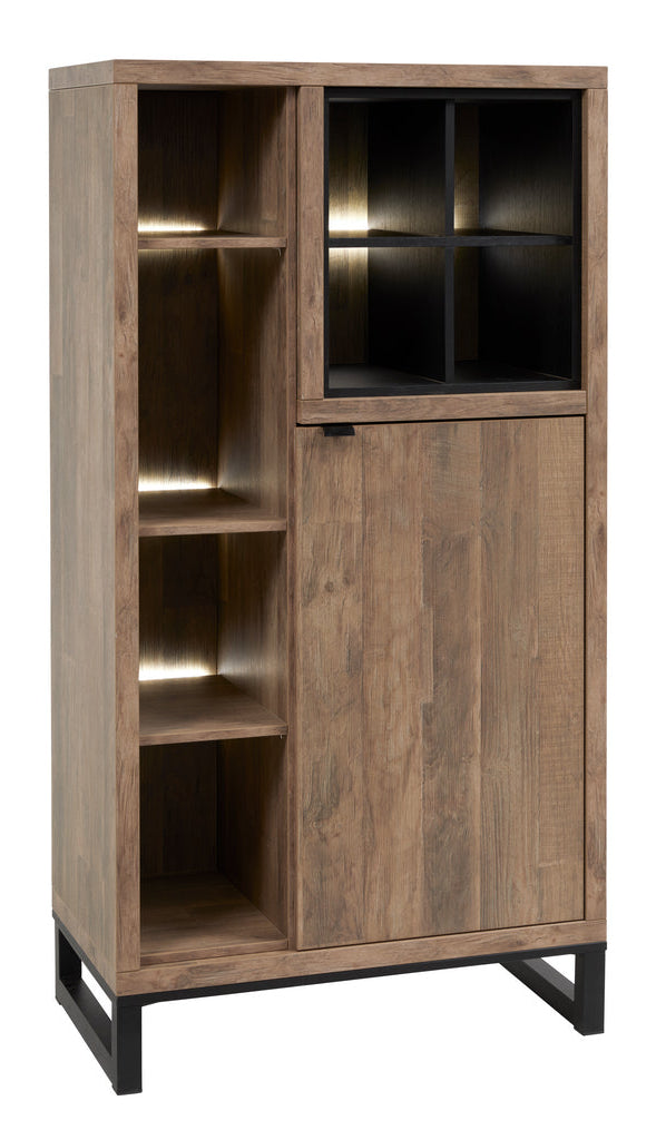 Meubar - Kolomkast  Jaipur  - KB6R - K671 - Old teak/Matt black  - 834x162x50cm