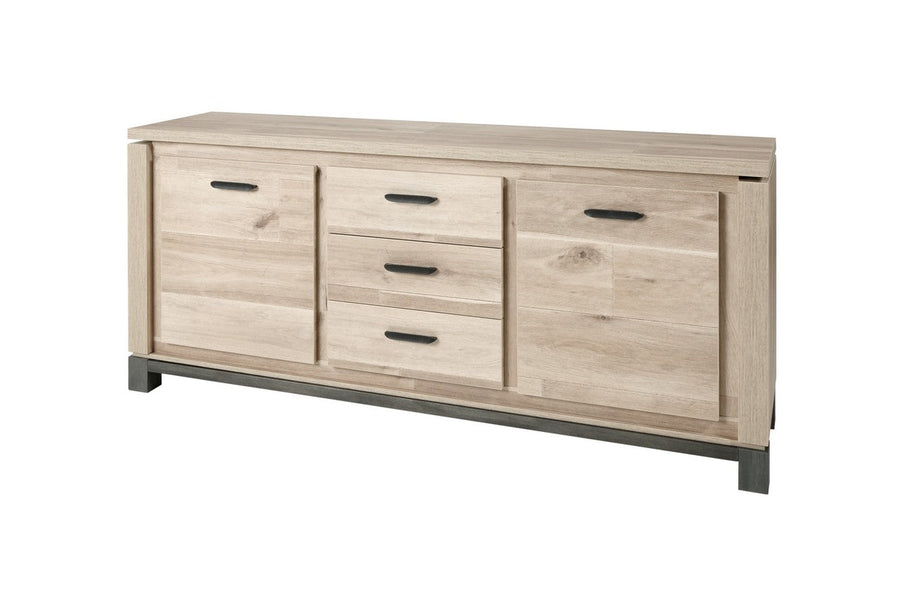 Meubar - Dressoir Jan  - DR7 - K497 - Oude eik/imitatie staal  - 203x92x50cm