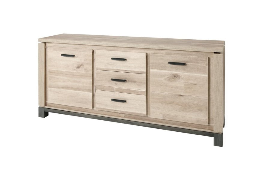 Meubar - Dressoir Jan  - DR8 - K497 - Oude eik/imitatie staal  - 184x92x50cm