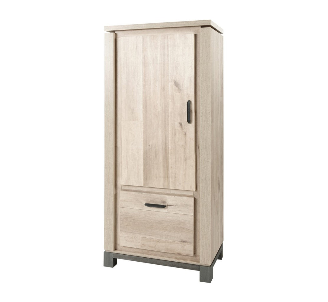 Meubar - Kolomkast  Jan  - KB6L - K497 - Oude eik/imitatie staal  - 810x190x50cm