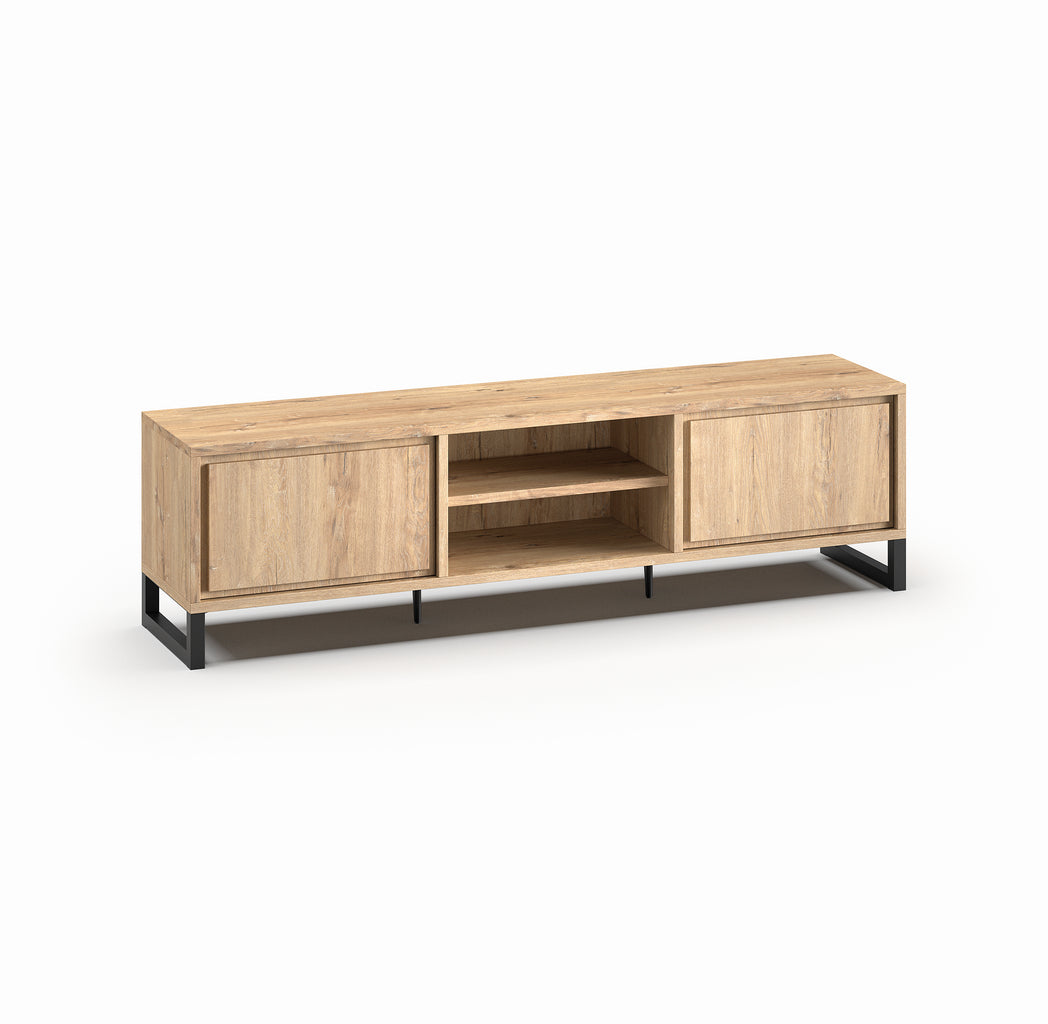 Meubar - TV-meubel  Kano  - LB7 - K545BL - Millenium oak nature/Elegant black - 215x59x49cm