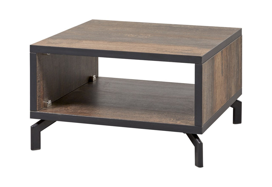 Meubar - Hoektafel Kuta - HT1 - K647 - Donker scheepshout/Zwart - 68x42x68cm