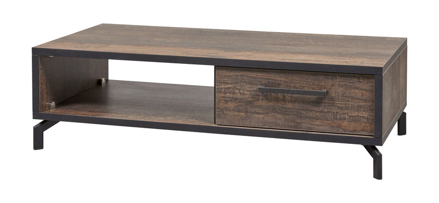 Meubar - Salontafel  Kuta - T13 - K647 - Donker scheepshout/Zwart - 135x42x68cm