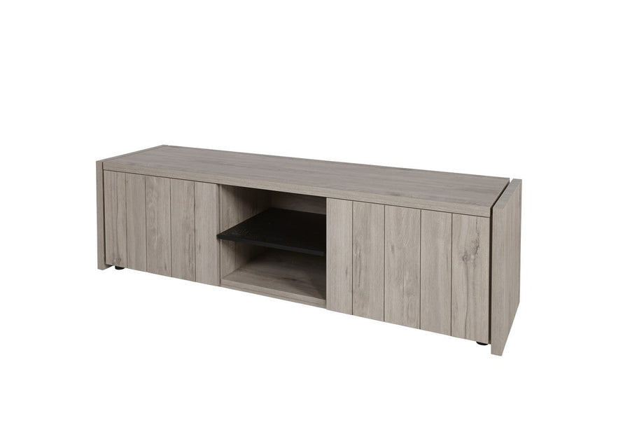 Evan - TV-Meubel Lucca - TV2 - K541 - Millenium eik licht grijs/Zwart - 194x54x50cm