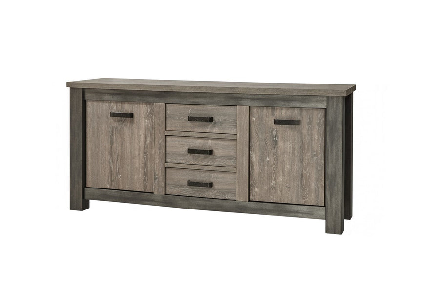 Meubar - Dressoir Mali - DR8 - K538 - Millenium Eik Donker Bruin/Imitatie staal - 184x91x50cm