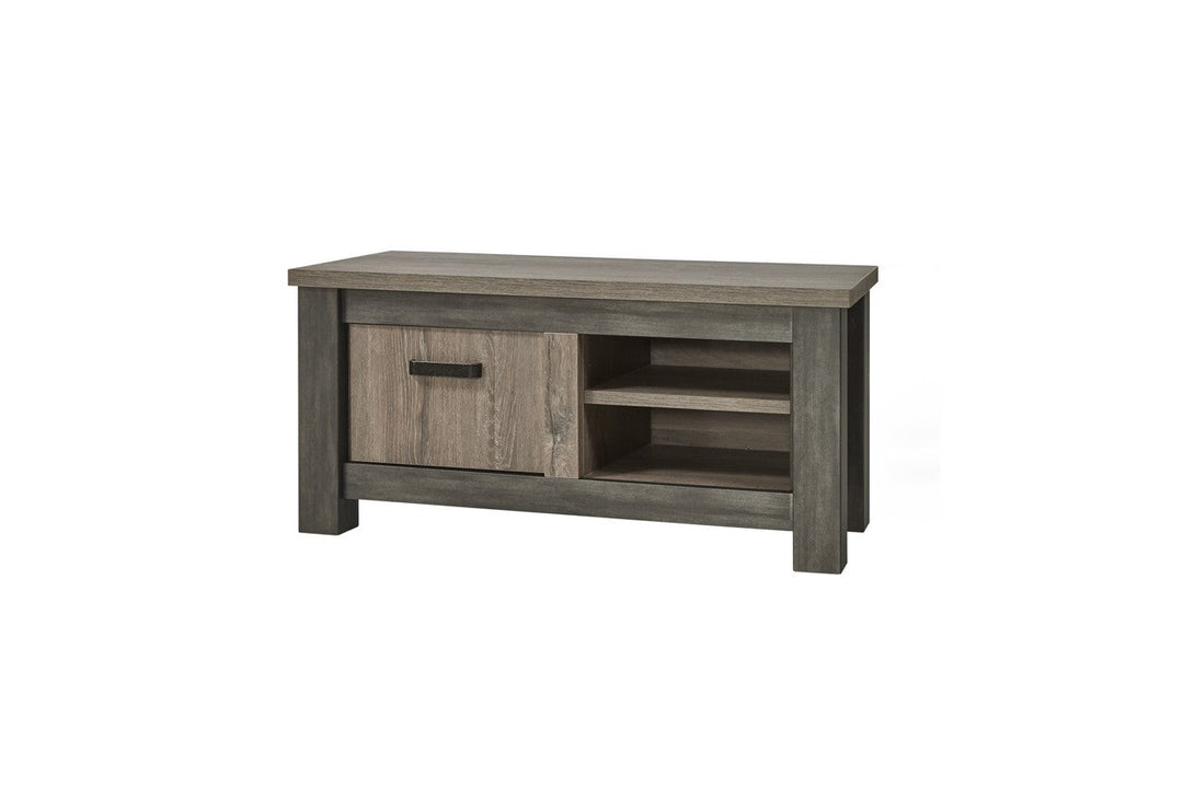 Meubar - TV-Meubel  Mali - TV6 - K538 - Millenium Eik Donker Bruin/Imitatie staal - 129x59x50cm