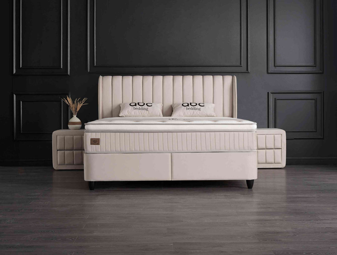 BSP - Boxspring Doni - Stof - Beige - 90x105x200cm