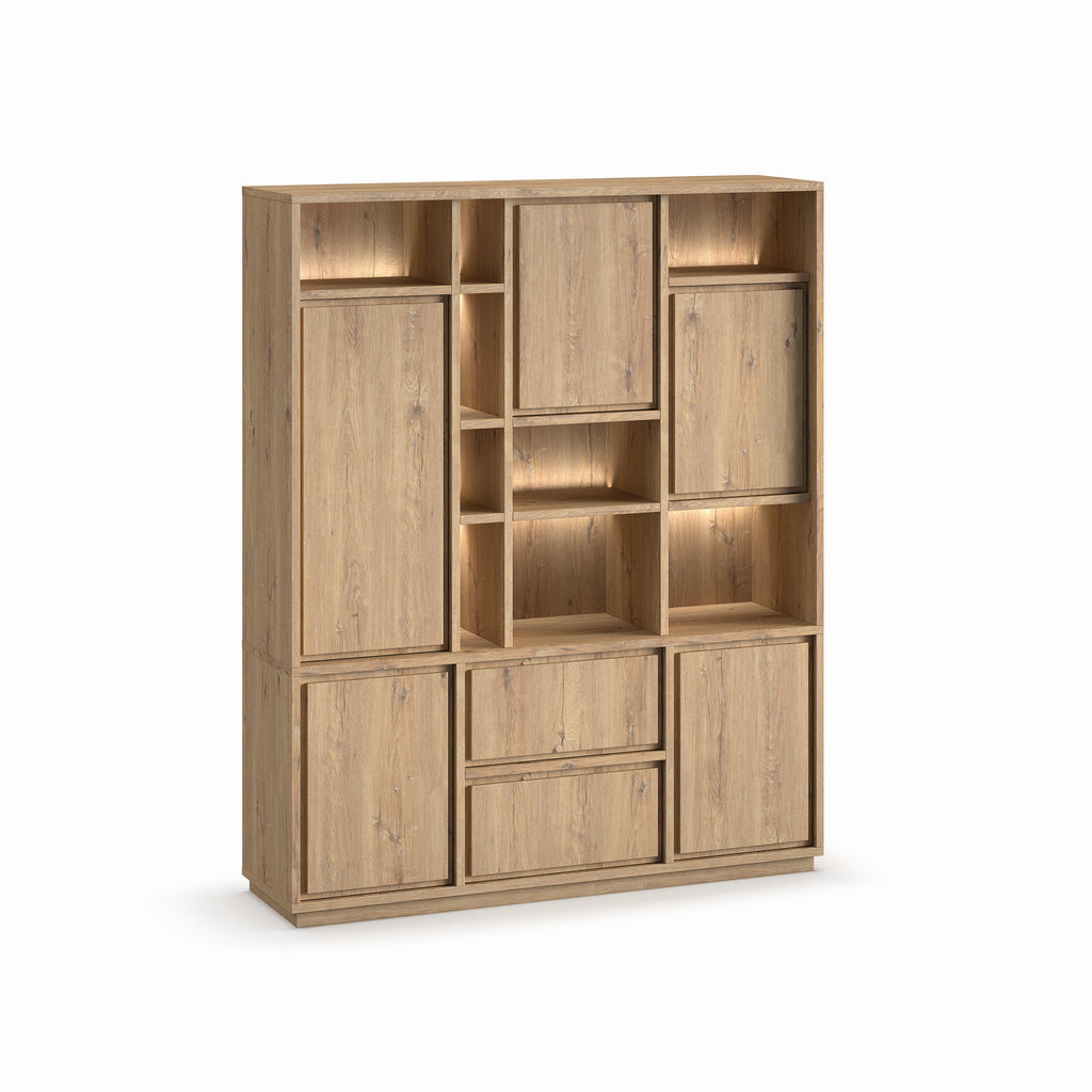 Meubar - Bibliotheek  Natural - WB3 - K545 - Millenium Eik - 180x221x49cm