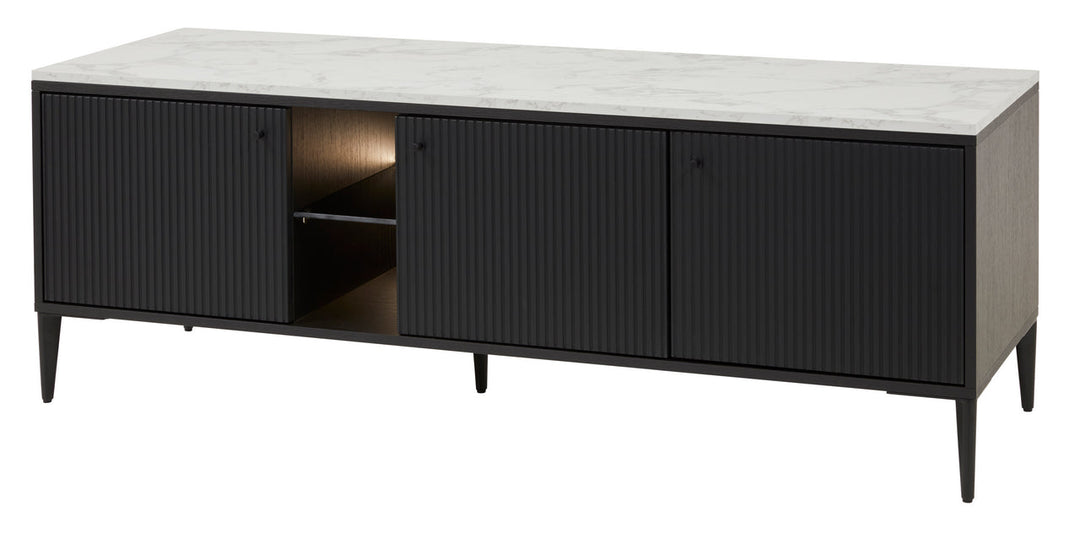 Evan - TV-Meubel Notte - TV3 - K719 - Elegant zwart/Wit marmer - 196x53x50cm