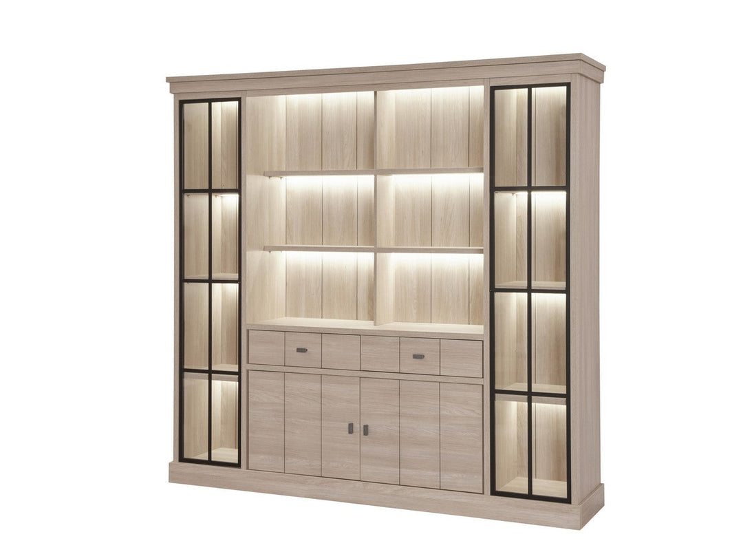 Meubar - Bibliotheek  Orange - W7 - K595 - Natuurlijke Elm - 216x209x50cm