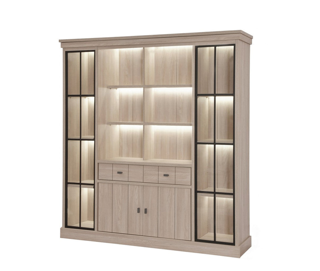 Meubar - Bibliotheek  Orange - W8 - K595 - Natuurlijke Elm - 197x209x50cm