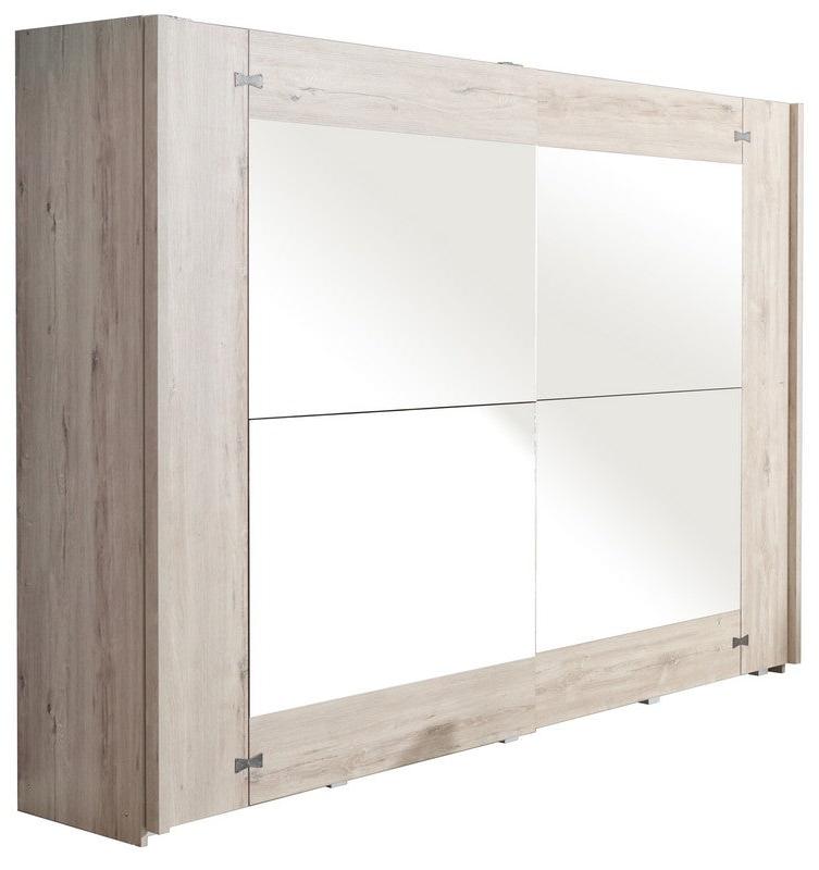 Meubar – Meuble à portes coulissantes Papillon – Décor Chêne Clair – 250x65x216cm