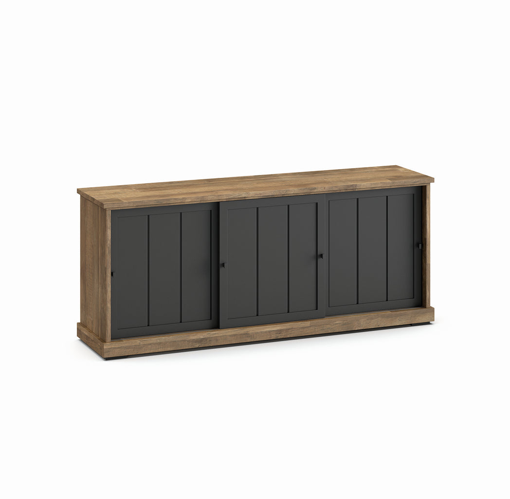 Evan - Dressoir Patio - DR2 - K674 - Oude teak/Zwart - 209x88x50cm