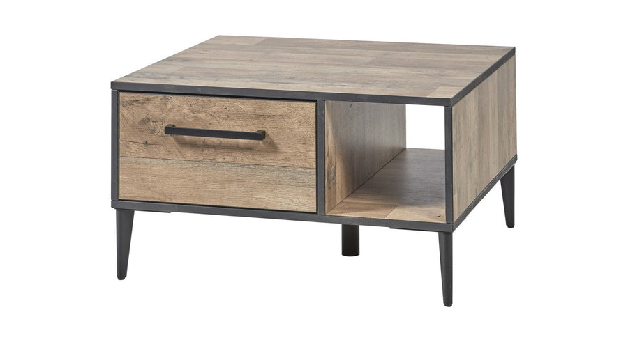 Evan - Salontafel Perugia - HT1 - K632 - Natuurlijke parketlook/Zwart - 74x41x68cm