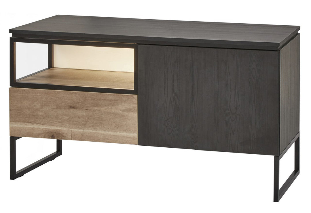 Evan - TV-Meubel Portofino - TV1 - K716 - Elegant zwart/Oude Eik - 121x66x50cm