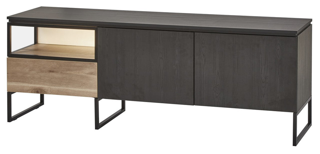 Evan - TV-Meubel Portofino - TV2 - K716 - Elegant zwart/Oude Eik - 181x66x50cm