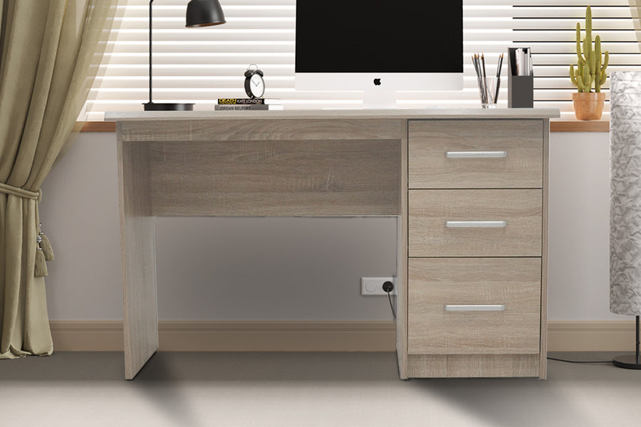 Rousseau - Bureau Mateo 3 lades Sonoma - 75x121x60 cm