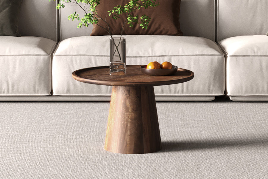 Rousseau - Salontafel Jules 65x40 cm Rond Mango hout Lichtbruin - 40x65x65 cm