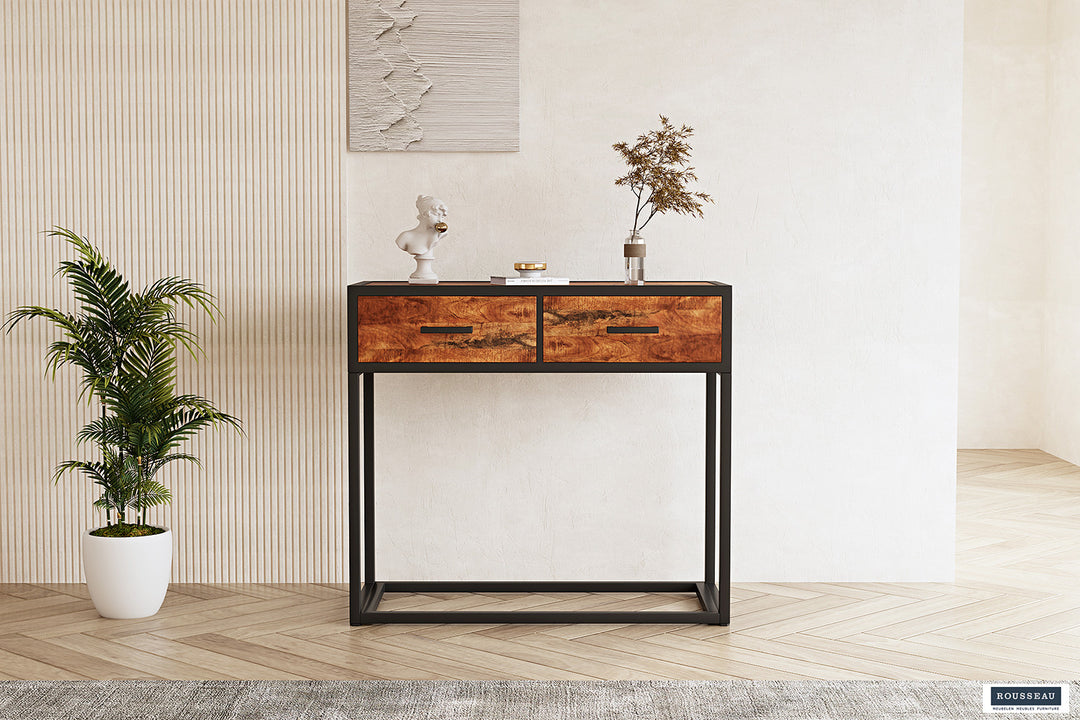 Rousseau - Console Madeira met 2 lades Mango hout - 80x90x35 cm