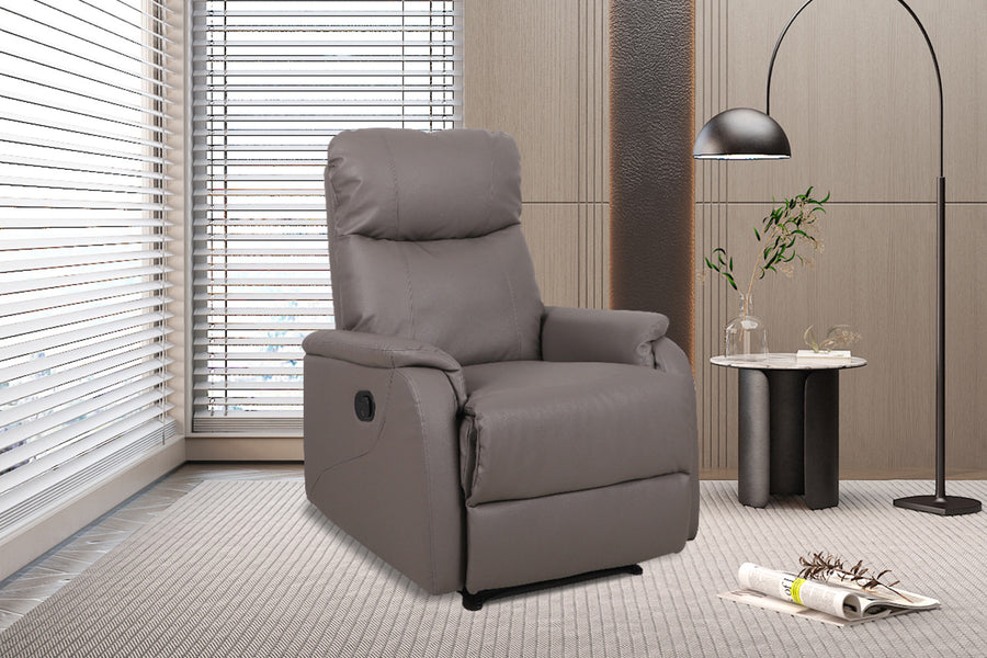 Rousseau - Relax Tokio manueel verstelbaar PU Taupe - 160x76x90 cm