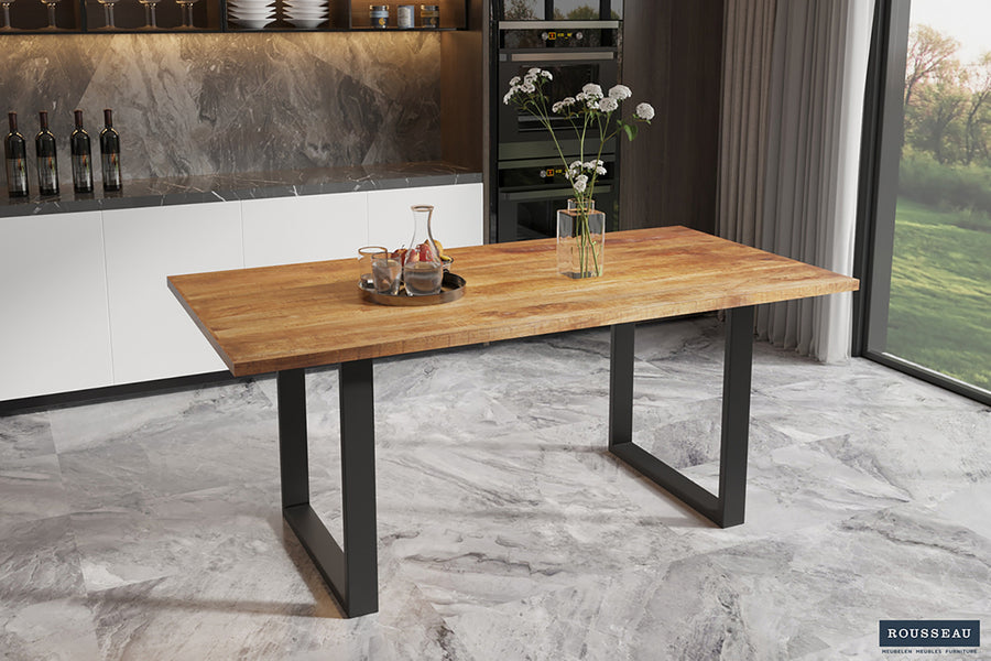 Rousseau - PROMO - Tafel Nicola 180 cm Rechthoekig Mango hout - 76x180x90cm