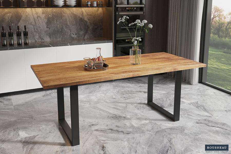 Rousseau - PROMO - Tafel Nicola 200 cm Rechthoekig Mango hout - 76x200x100cm